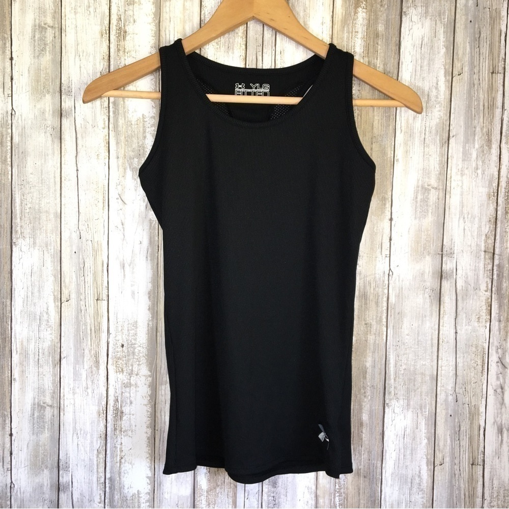 Under Armor Kids Black Ribbed Tank - Picture 1 of 4